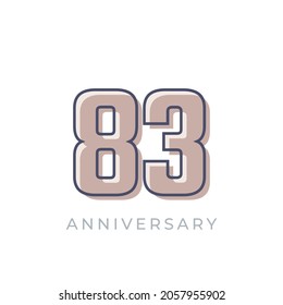 Vector de celebración del 83 Aniversario. Feliz Aniversario Saludo Celebra la Ilustración de Diseño de Plantilla