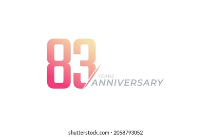 83 Year Anniversary Celebration Vector. Happy Anniversary Greeting Celebrates Template Design Illustration