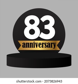 83 year anniversary celebration, vector design for celebrations, invitation cards and greeting cards