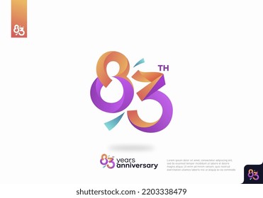 plantilla de diseño para el aniversario de 83 años
