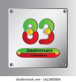 83 Year Anniversary Vector Template Design Illustration