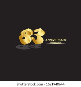 83 Year Anniversary Vector Template Design Illustration