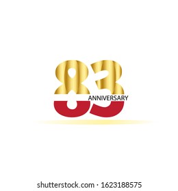 83 Year Anniversary Vector Template Design Illustration