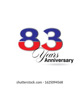 83 Year Anniversary Vector Template Design Illustration