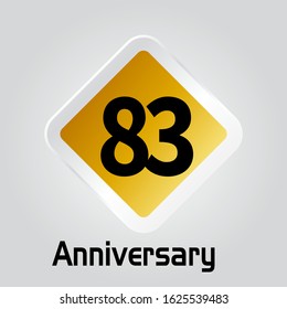 83 Year Anniversary Vector Template Design Illustration
