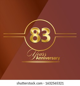 83 Year Anniversary Vector Template Design Illustration