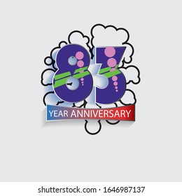 83 Year Anniversary Vector Template Design Illustration