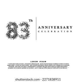 83 Years anniversary celebration 3d vector template design illustration svg