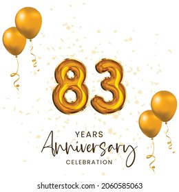  83 years  Anniversary celebration, Invitation card.Vector illustration design.
