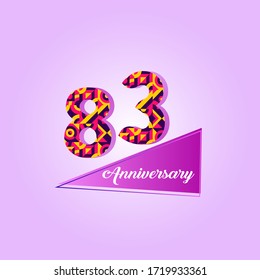 83 years anniversary celebration logo vector template design 