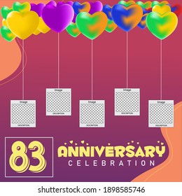 83 years anniversary celebration logo vector template design