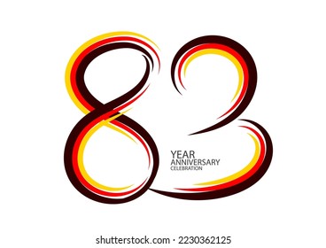 83 years anniversary celebration logotype colorful line vector, 83th birthday logo, 83 number design, Banner template, logo number elements for invitation card, poster, t-shirt. graphic design