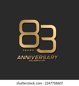 83 years anniversary celebration logotype with modern elegant number svg