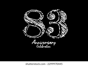 83 years anniversary celebration logotype white vector, 83th birthday logo, 83 number design, anniversary year banner, anniversary design elements for invitation card and poster. number design vector svg