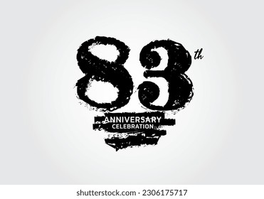 83 years anniversary celebration logotype black vector, 83th birthday logo, 83 number design, anniversary year banner, anniversary design elements for invitation card and poster. number design vector