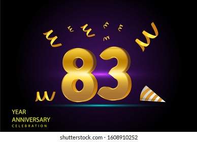 83 Years Anniversary Celebration Vector Template Design Illustration
