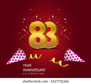 83 Years Anniversary Celebration Vector Template Design Illustration