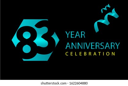 83 Years Anniversary Celebration Vector Template Design Illustration