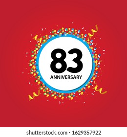 83 Years Anniversary Celebration Vector Template Design Illustration