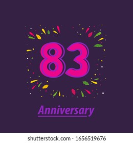 83 Years Anniversary Celebration Vector Template Design Illustration