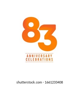 83 Years Anniversary Celebration Vector Template Design Illustration