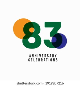Ilustración de diseño de plantillas vectoriales de celebración de 83 años