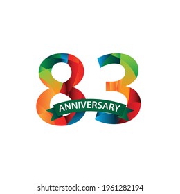 83 Years Anniversary Celebration Vector Template Design Illustration