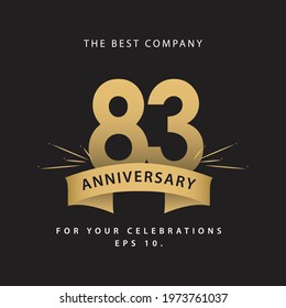 83 Years Anniversary Celebration Vector Template Design Illustration