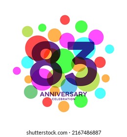 83 Years Anniversary Celebration Vector Template Design Illustration svg