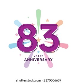 83 Years Anniversary Celebration Vector Template Design Illustration
