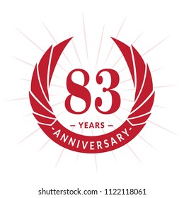 83 years anniversary. Elegant anniversary design. 83 years logo.
