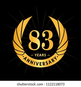 83 years anniversary. Elegant anniversary design. 83 years logo.