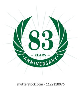 83 years anniversary. Elegant anniversary design. 83 years logo.