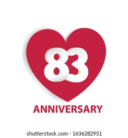 83 Years Anniversary Logo Celebration With Love