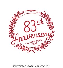 83 years anniversary logo collection. 83rd years anniversary celebration hand drawn logotype. Vector and illustration. svg