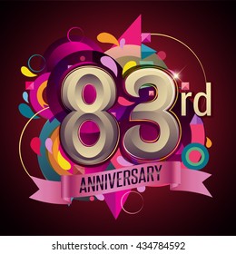 83 Years Anniversary Logo Colorful Geometric Stock Vector (Royalty Free ...