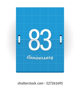 83 Years Anniversary Logo Designed like Flip Calendar