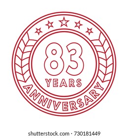 83 years anniversary logo template. 