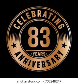 83 years anniversary logo template. Vector and illustration.