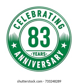 83 years anniversary logo template. Vector and illustration.