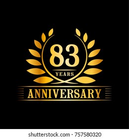 83 Years Anniversary Logo Template Stock Vector (Royalty Free ...