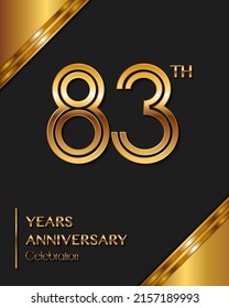 83 Years Anniversary logotype. Anniversary celebration template design for booklet, leaflet, magazine, brochure poster, banner, web, invitation or greeting card. Vector illustrations.