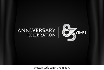 83 Years Anniversary Logotype with   Silver Multi Linear Number Isolated on Dark Background