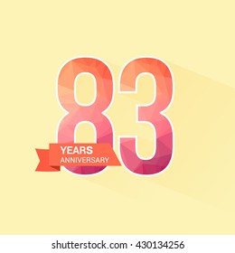 83 Years Anniversary with Low Poly Design