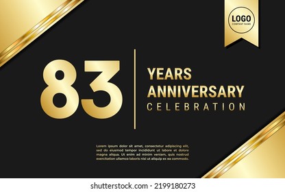 83 Years Anniversary template design. Golden Anniversary Celebration, vector illustration. svg