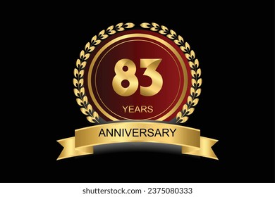 83 years anniversary vector icon, logo. Design element with modern graphic style.