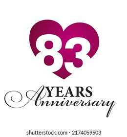 83 years anniversary white background