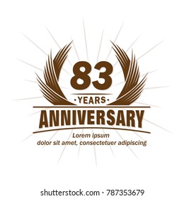 83 years design template. Anniversary vector and illustration template.