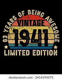 83 Years Old of Being Awesome Born in 1941 Legend Retro Vintage Birthday Ideas for Men Women