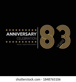 83 years old celebrating logo. happy anniversary 83th. Greetings celebrates.
